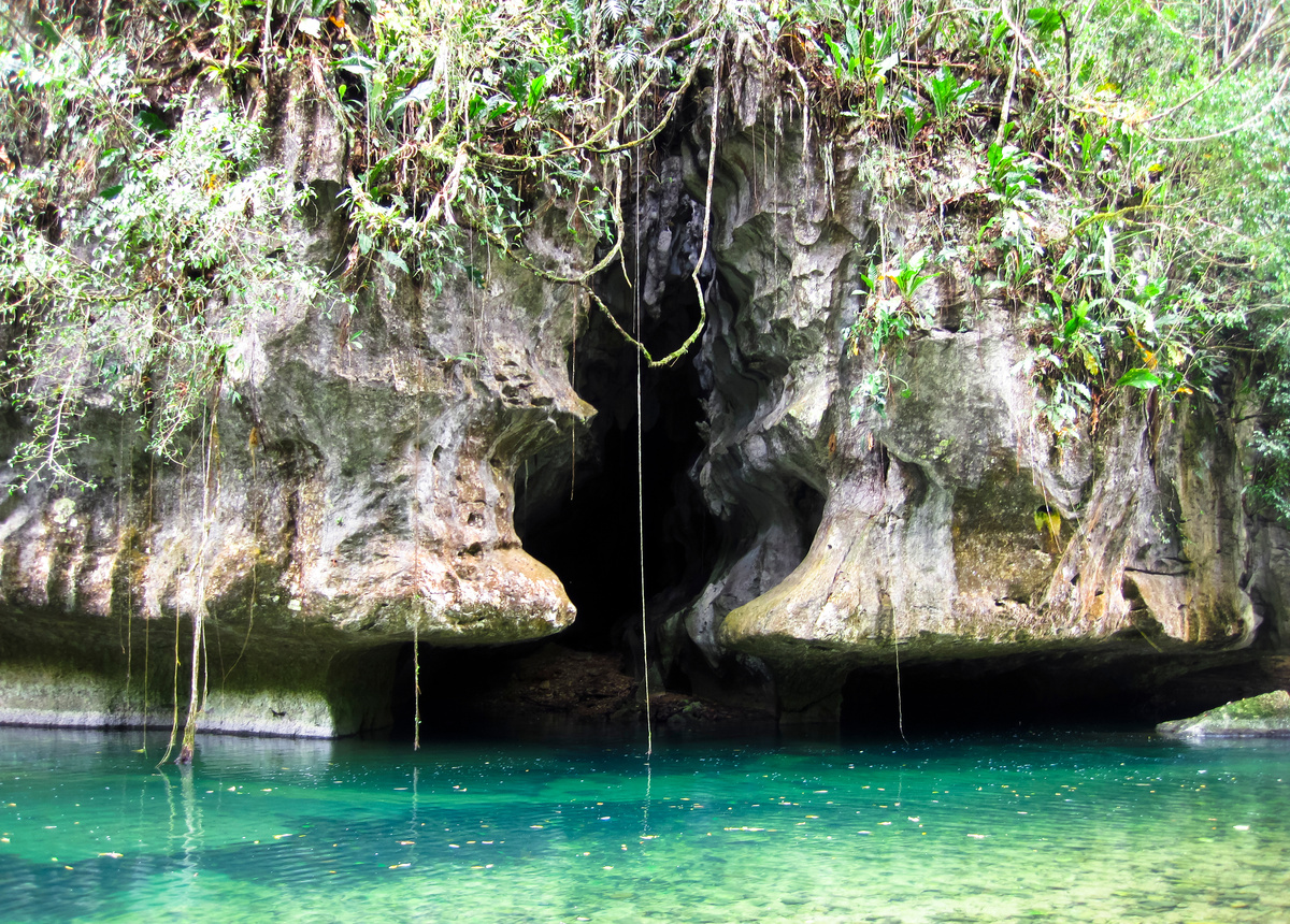 Limestone Cave on a River in Belize