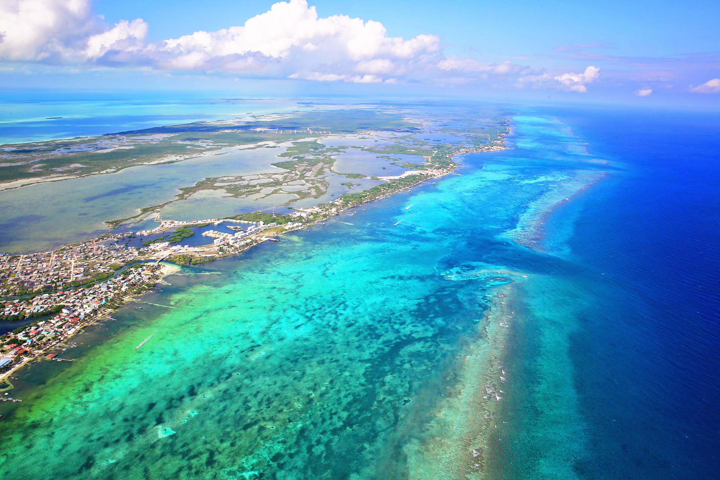 San Pedro town, Ambergris Caye, Belize, Barierr Reef, Caribbean Sea