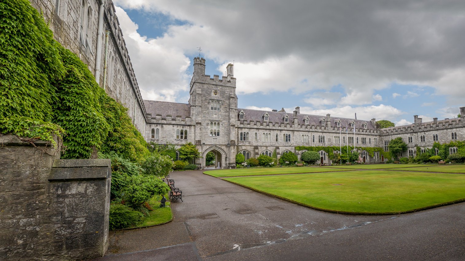 Long Hall and Clock Tower of University College Cork, Ireland