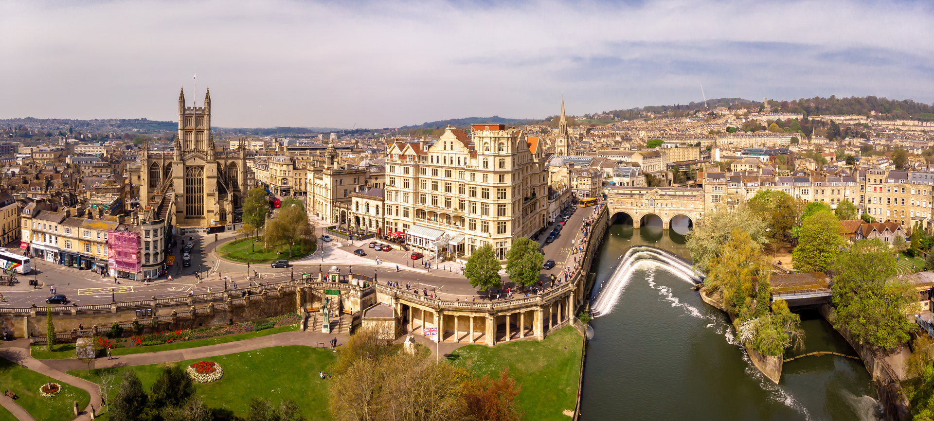 Aerial view of Bath, England