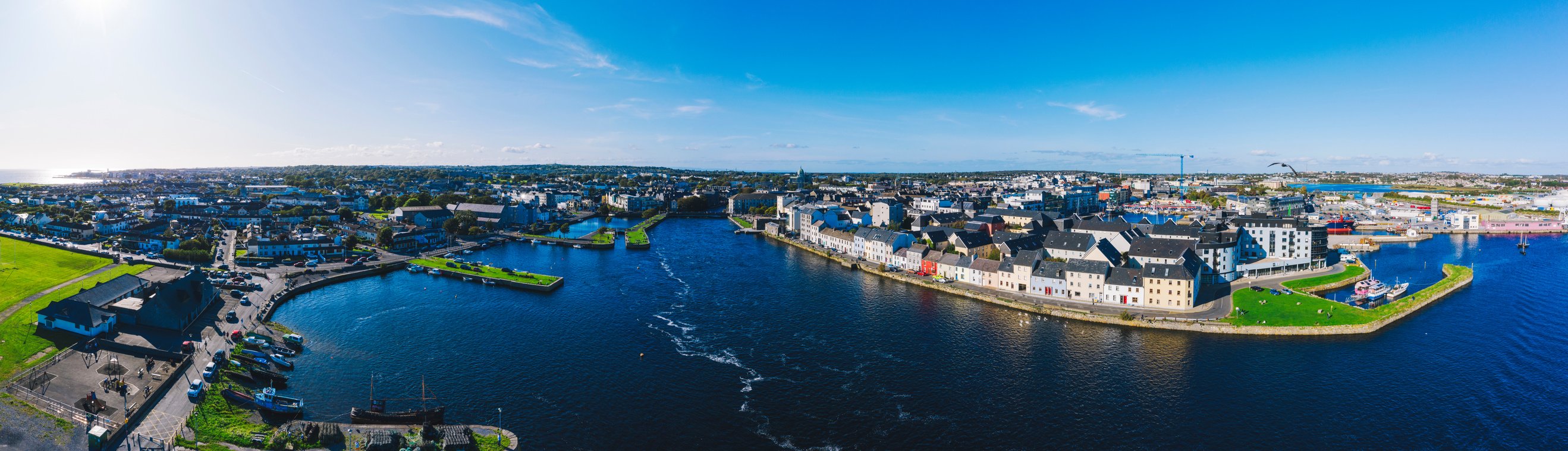 Galway cityscape aerial view Ireland