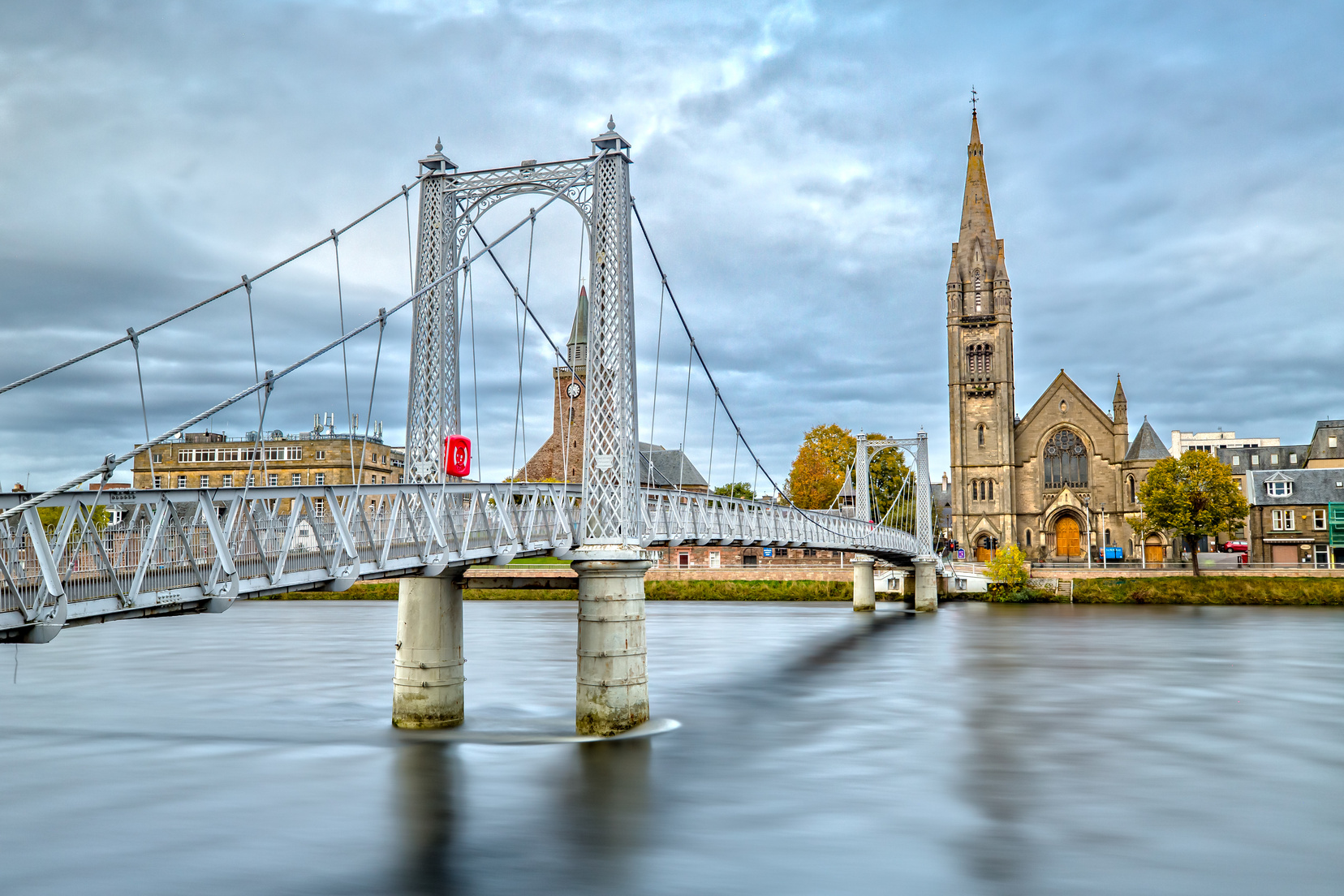 Long exposure of Greig Street Bridge in Inverness, Scotland