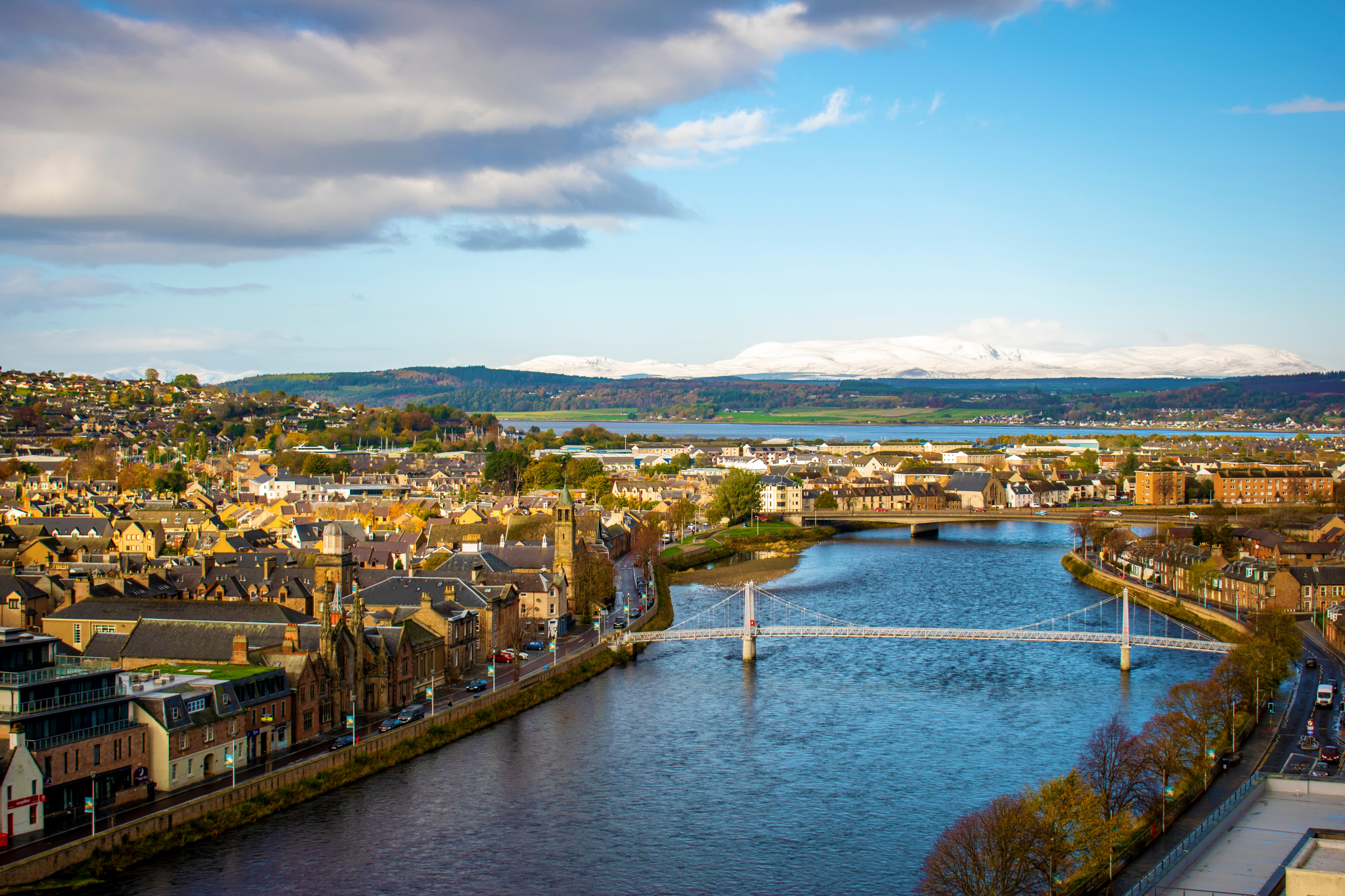 Inverness Scotland Landscape with buildings architecture Inverness Travel Scotland Concept