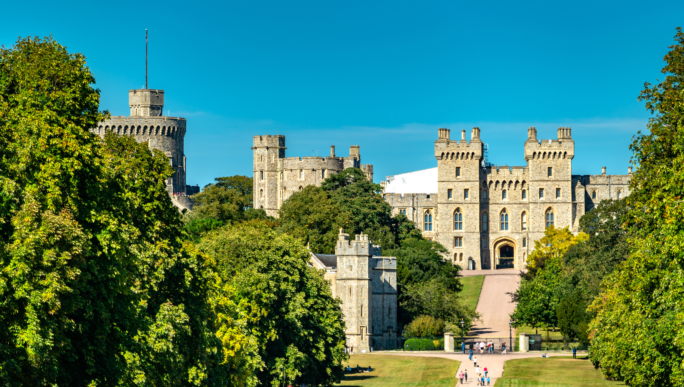 View of Windsor Castle from the Long Walk, England