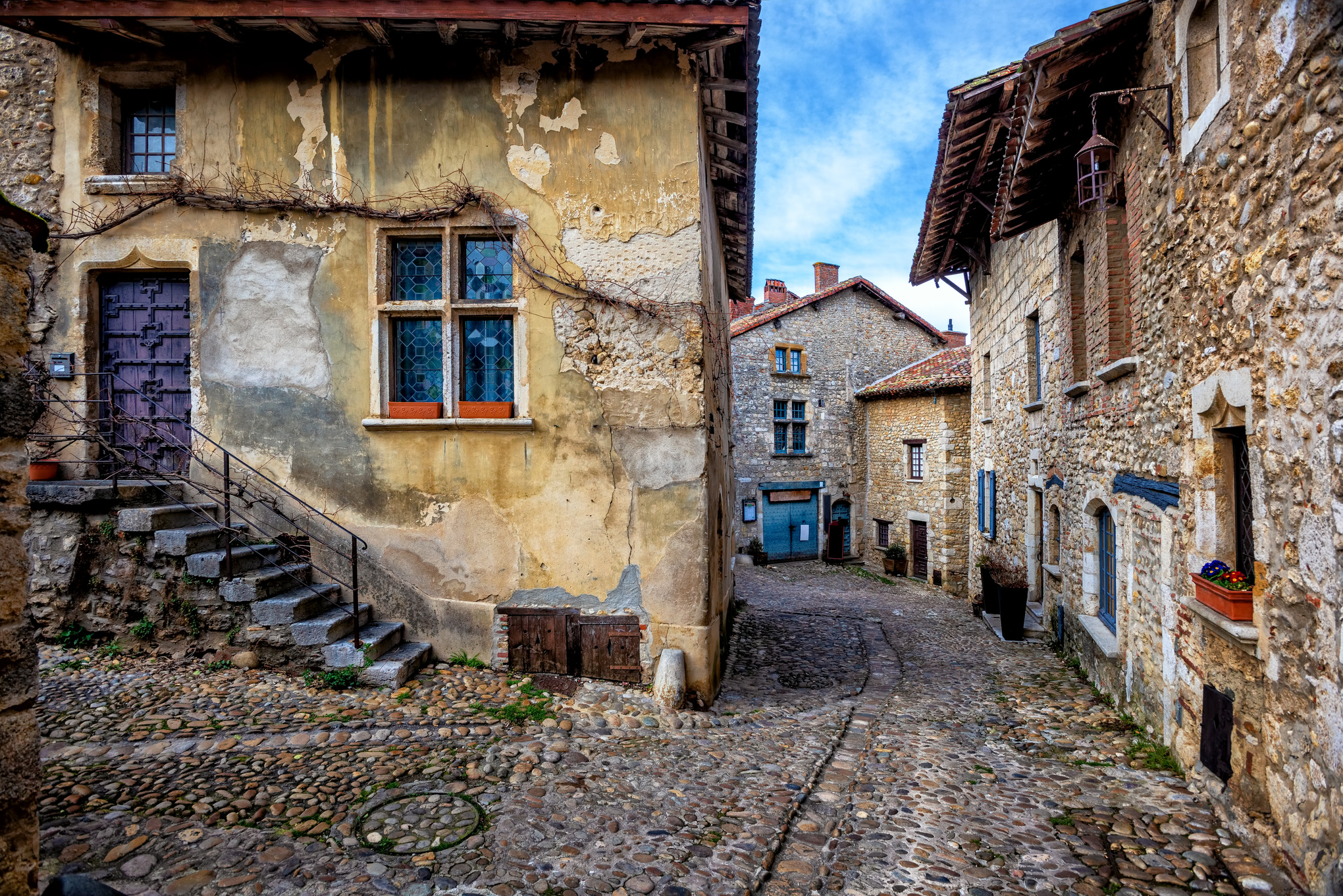 Perouges, a medieval old town near Lyon, France