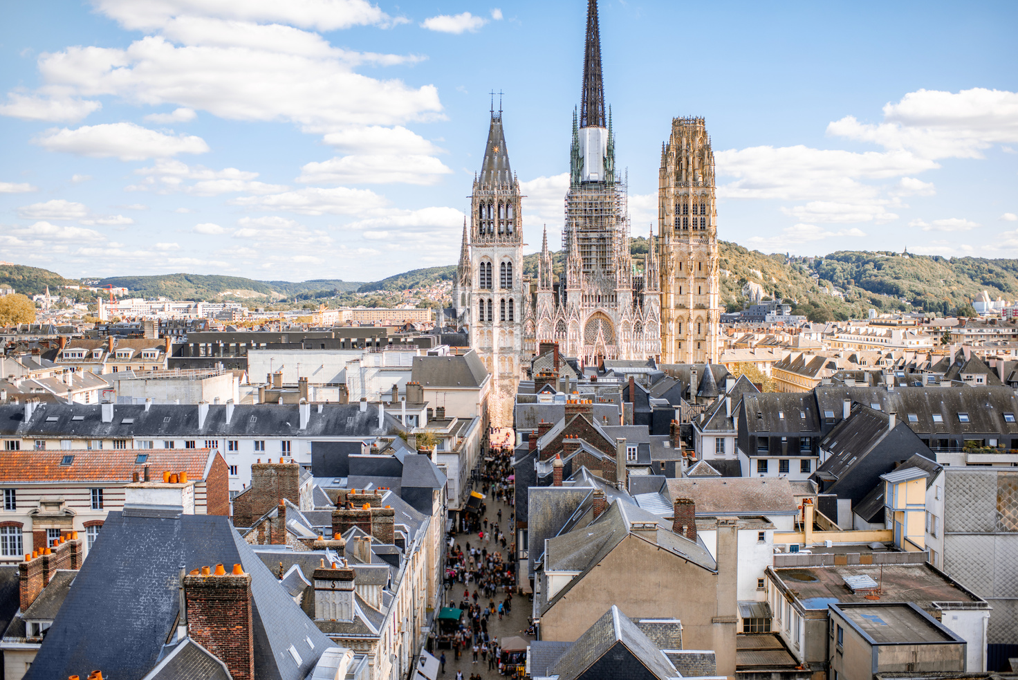 Aerial Cityscape View of Rouen