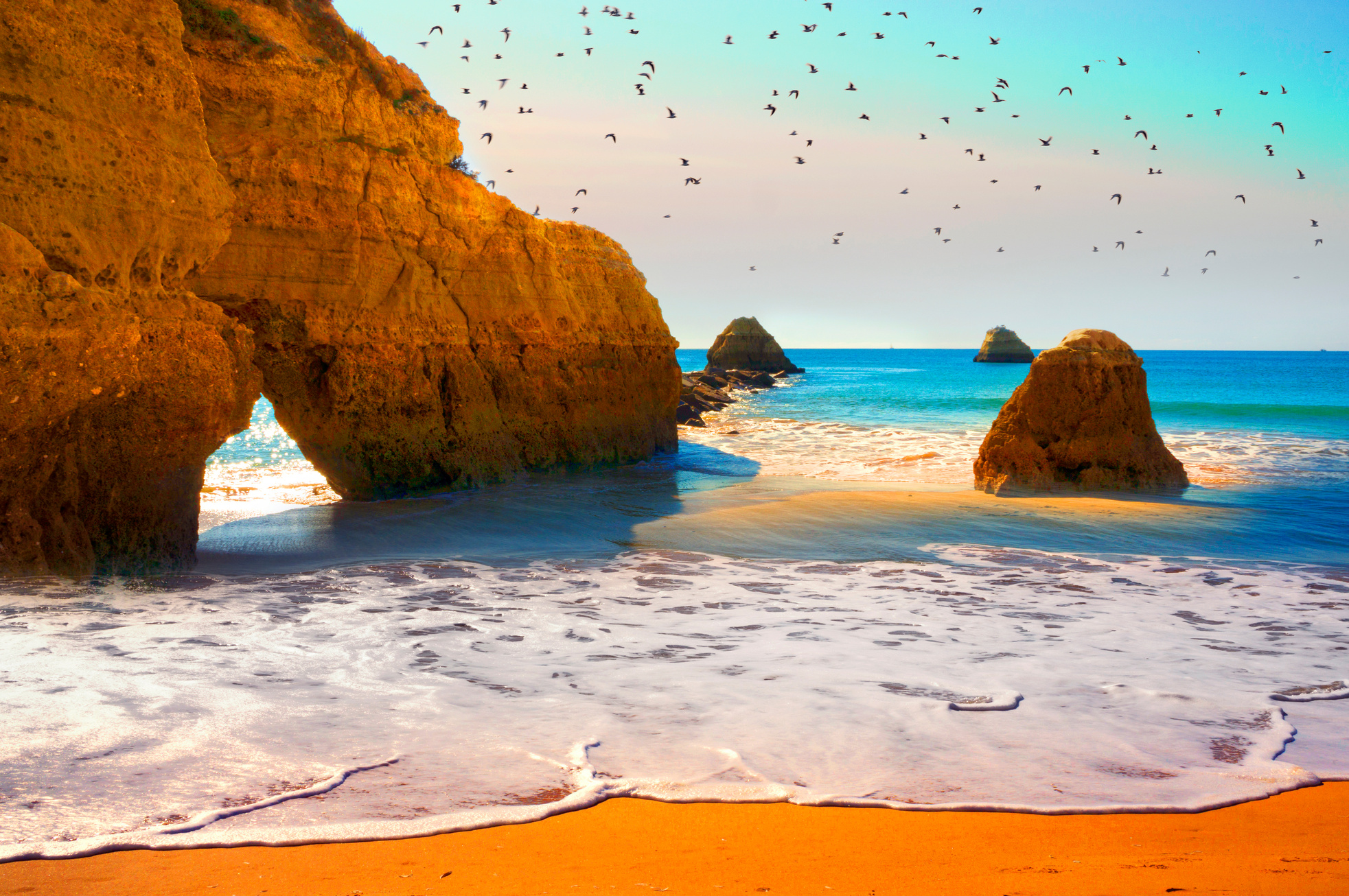 Beach in Portimao, Portugal.