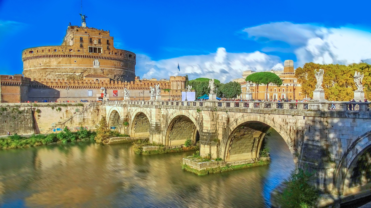 The Angels Bridge in Rome