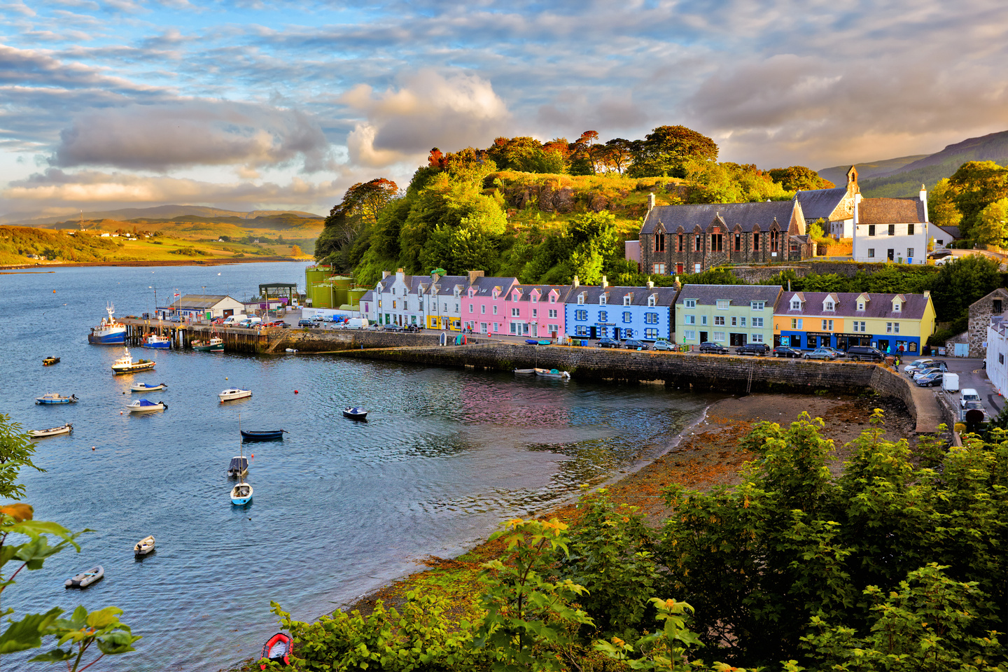 View on Portree, Isle of Skye, Scotland