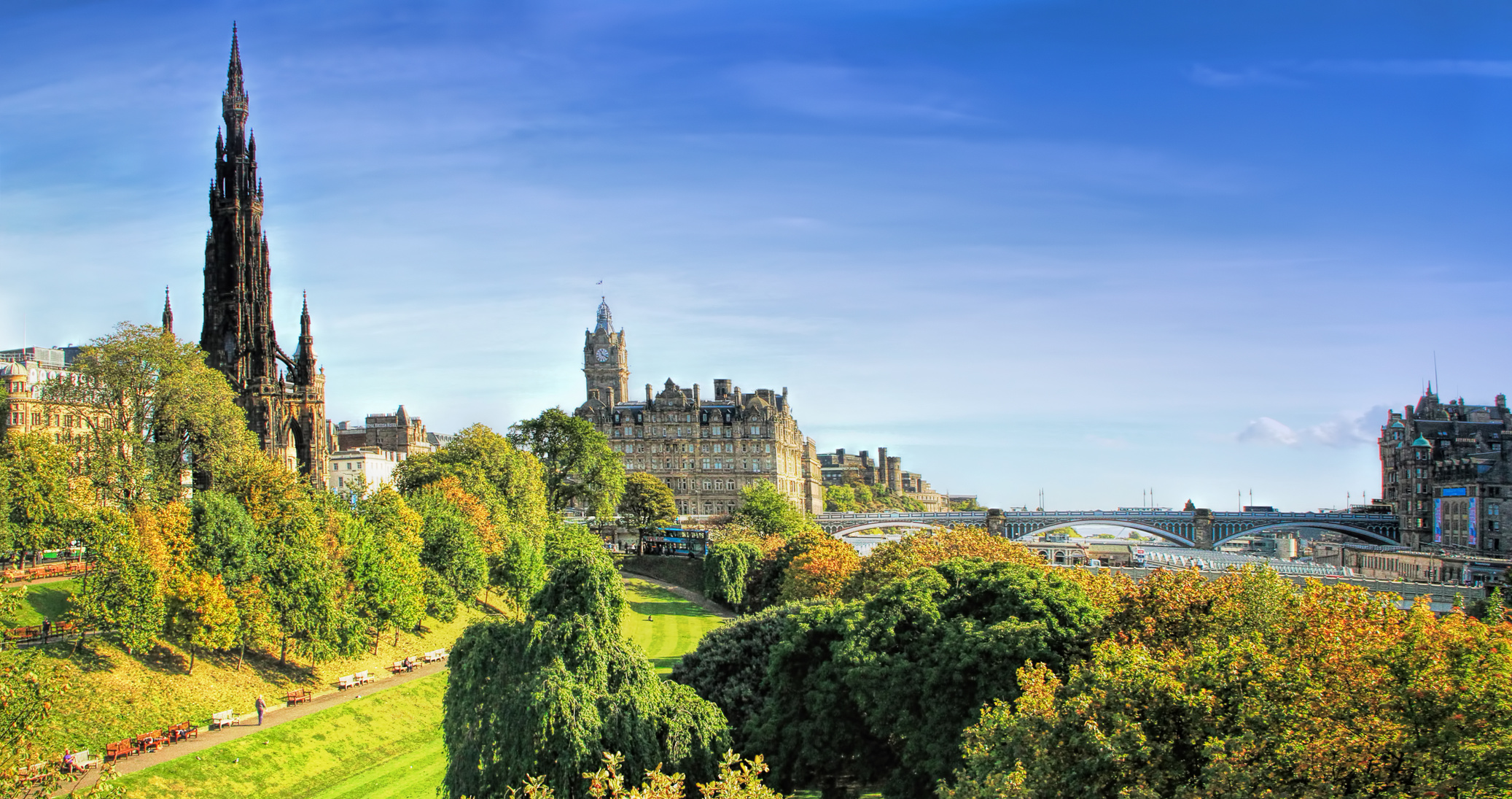 Princes Street Gardens in Edinburgh, Scotland, UK