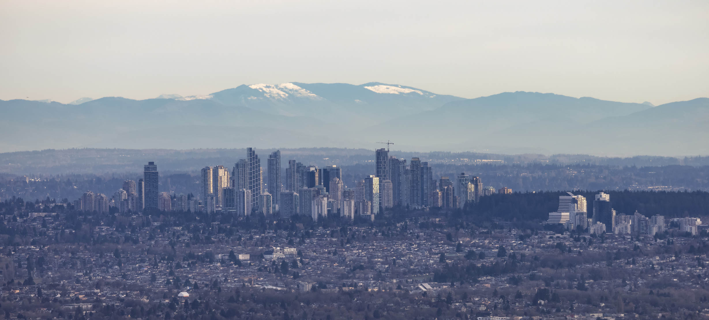 Metrotown City viewed from Cypress Lookout. Vancouver, BC, Canad