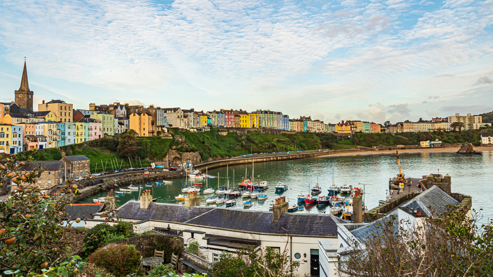 Tenby, Pembrokeshire, Wales 5 Ocotber 2020.  The coastal resort town of Tenby in South Wales